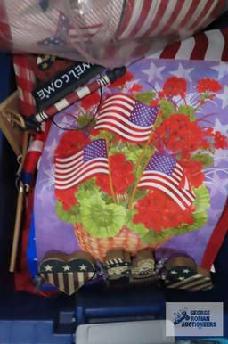 Tote with red, white and blue decorations