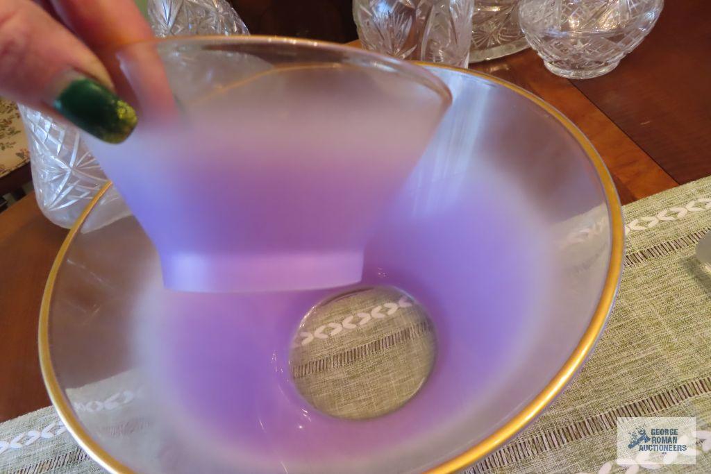 50s gold trimmed lavender chip set