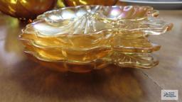 Carnival Glass divided dishes