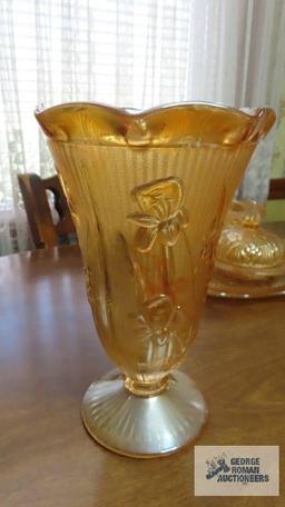 Carnival Glass Iris vase