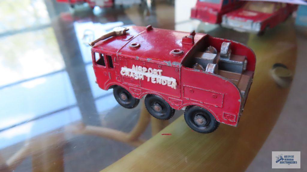 Fire truck,...Ford Galaxie, and Airport Crash Tender made in England by Lesney