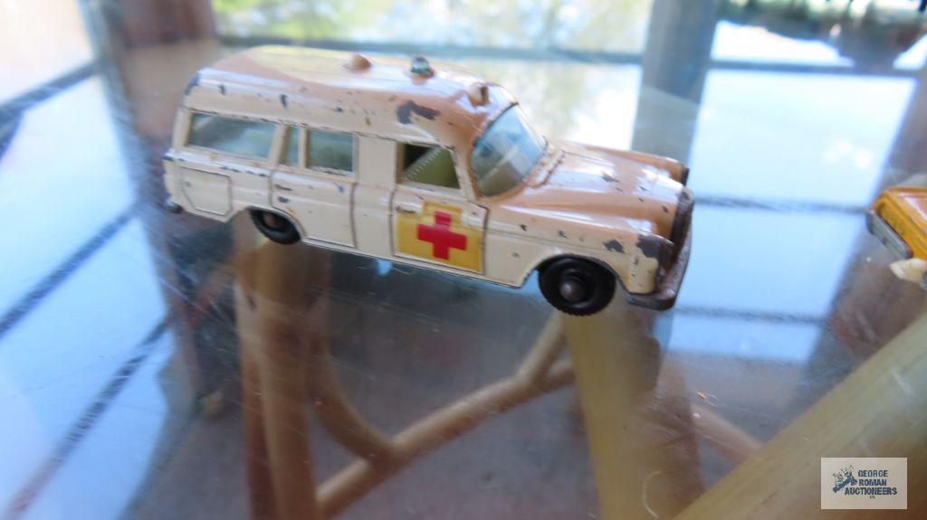 Police, taxi, and ambulance made in England by Lesney