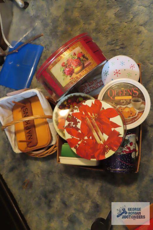 decorative tins and baskets