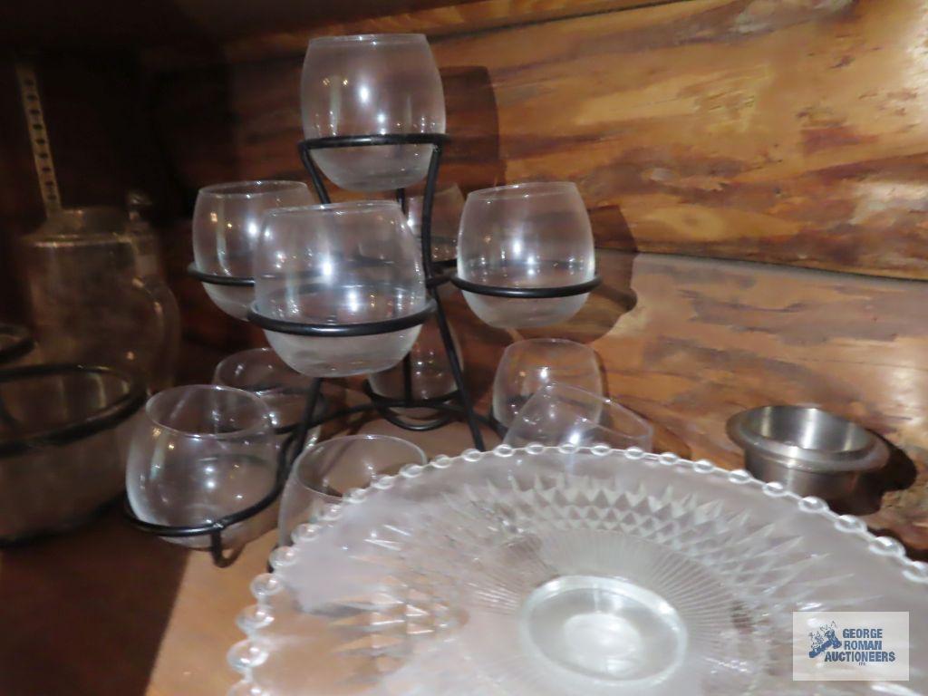 fancy candy holder, stein, small compote, lamp shades, and etc