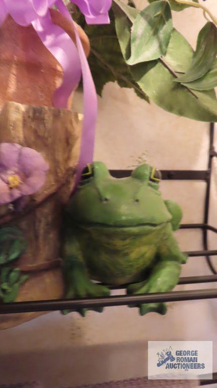 frog planter wth arrangement
