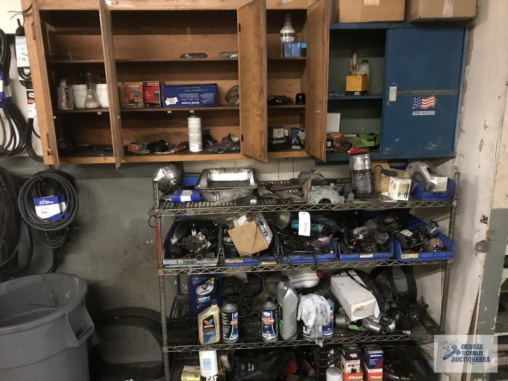 PARTS, ADJUSTABLE RACK, CONTENTS OF CABINETS