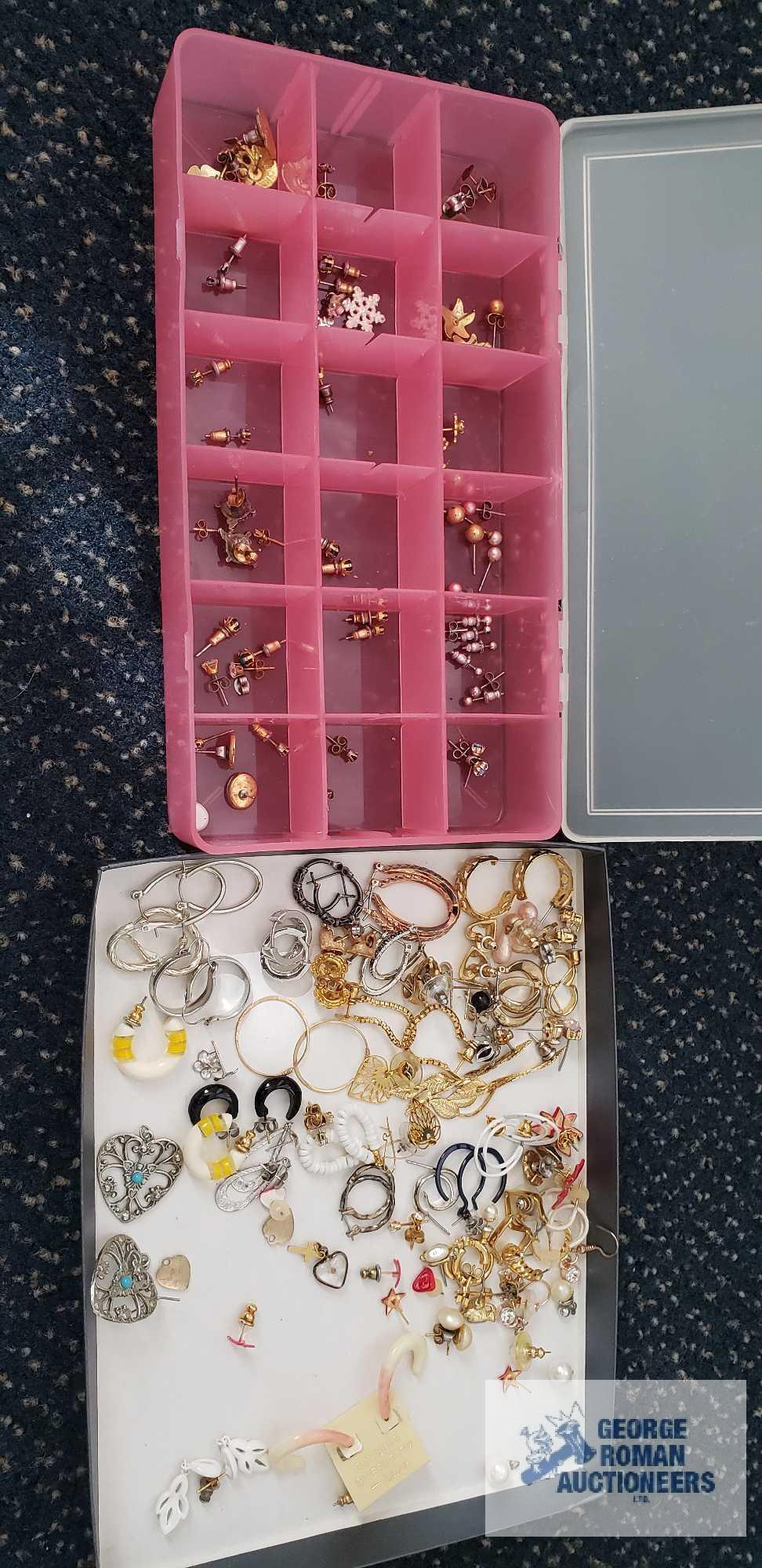 Large assortment of costume jewelry earrings