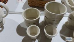 Longaberger Pottery (4) assorted size crocks