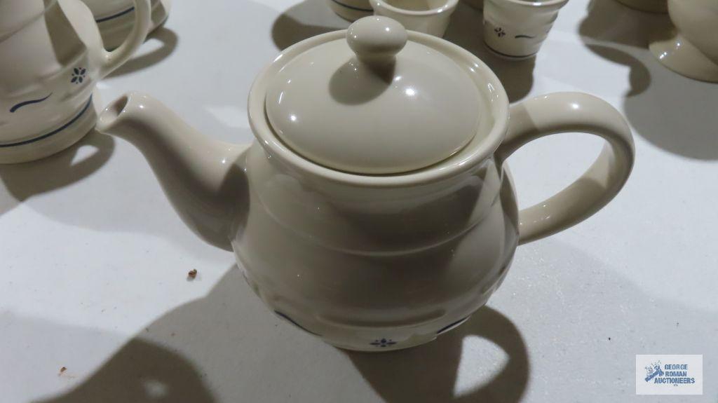 Longaberger...Pottery teapot and pitcher