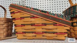 Longaberger 1997 green and red striped basket