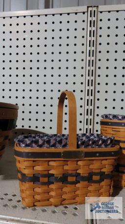 Longaberger...J.W. Collection Miniature 2000 bread and milk basket and...1996 market basket