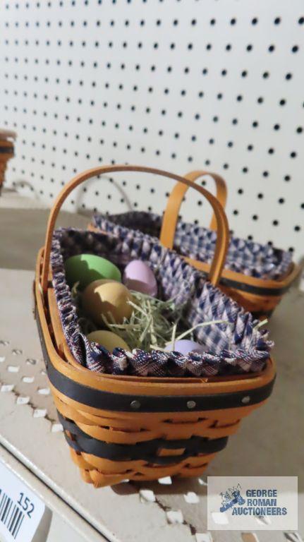 Longaberger...J.W. Collection Miniature baskets, including 2003 Easter basket,...2001-2002 berry bas
