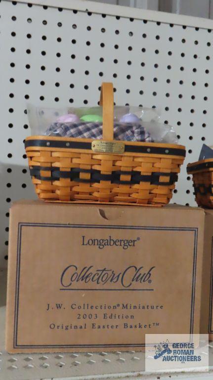 Longaberger...J.W. Collections Miniature 2000-2001 gathering basket and 2003 original Easter basket