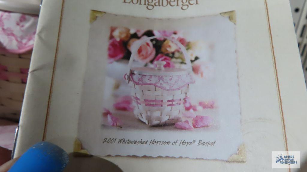 Longaberger 2000-2001 American Cancer Society basket. 2001 whitewashed horizon of hope basket