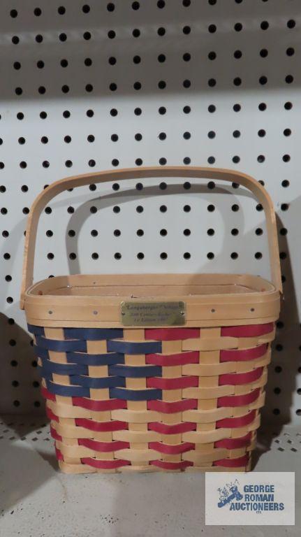 Longaberger 1997 20th Century basket and 2009 little market...flag basket
