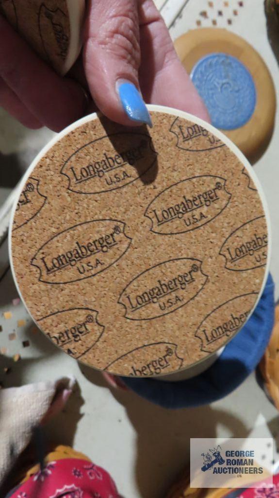 Longaberger...Pottery trivets...and coasters