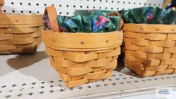 Longaberger 1988, 1996, 1997, and 1998 floral baskets