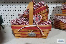 Longaberger 1995 and...1998 red striped baskets