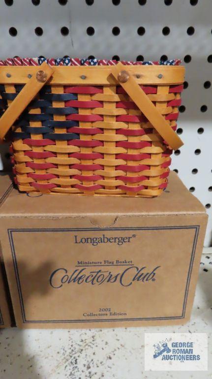 Longaberger...(2) 2002 miniature flag baskets