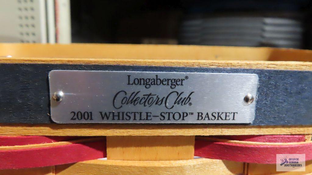 Longaberger whistle-stop basket and miniature inaugural basket