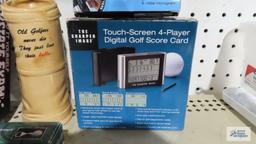 Golf ball monogram stamper, touch screen golf scorecard, golf picture frame, and coin...organizer