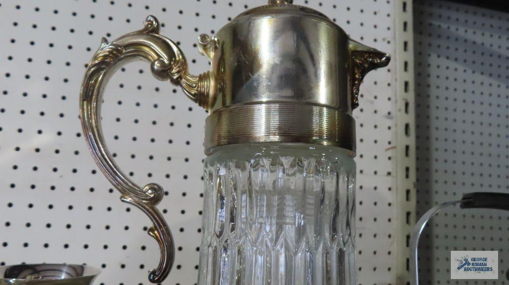FB Rogers Silver Company Italy glass and silverplate coffee carafe/pitcher