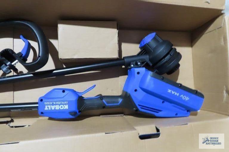 Kobalt 40V brushless string trimmer kit with edger attachment,...no battery