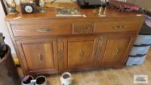 Decorative server with drawers and cupboards