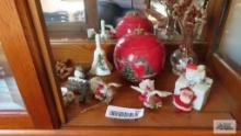 Variety of Christmas ornaments and decorations