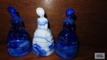 Blue and white Victorian lady bells