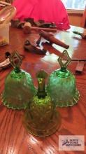 green glass bells