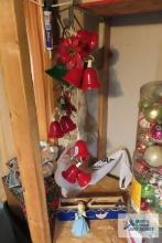 Vintage Christmas tree ornament, Angel figurine, lighted bells