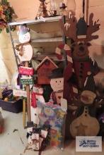 Various Christmas wooden decorations