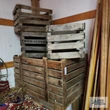 Lot of wooden antique crates