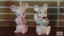 50s ceramic mouse and rabbit