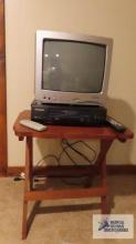 TV,...VHS player...and table