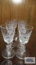 Eight Waterford miniature goblets