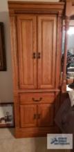 Wood cupboard wall unit,...78 in tall by 28 in wide by 17 in deep.