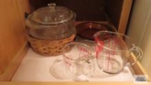 Pyrex bakeware and measuring cups
