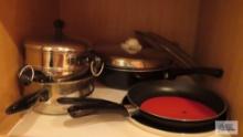 Lot of assorted pots and pans