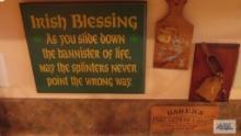 Irish blessing sign and decorative wall hangings