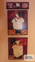 Pig and Chef wall hangings