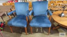 Two blue armchairs