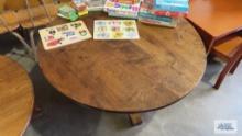 Wooden pedestal coffee table