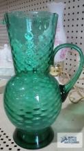 Made in italy green glass pitcher