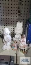 Rabbit ceramics and Lefton figurines