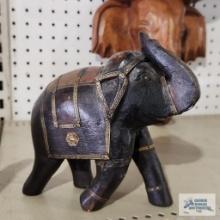 Wood elephant figurine