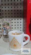 The Dog House mug and Popeye glass