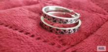 Silver colored hoop earrings marked 925 14.8 G (Description provided by seller)