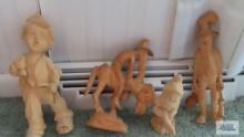 Wood carved figurines
